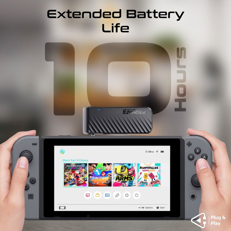 Promate Technologies - Compact AUX to Bluetooth Audio Transmitter Adapter