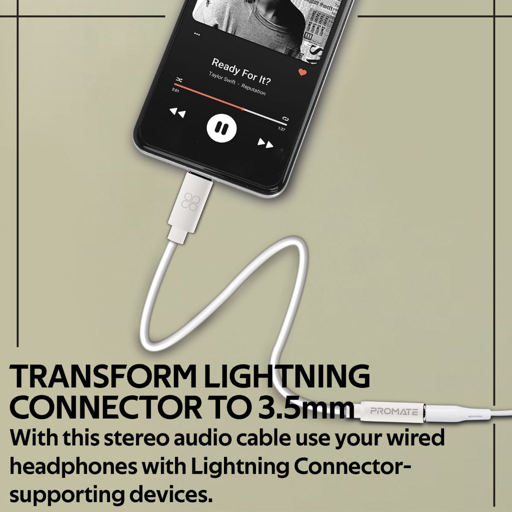Dynamic Stereo Apple Lightning to 3.5mm AUX Connector