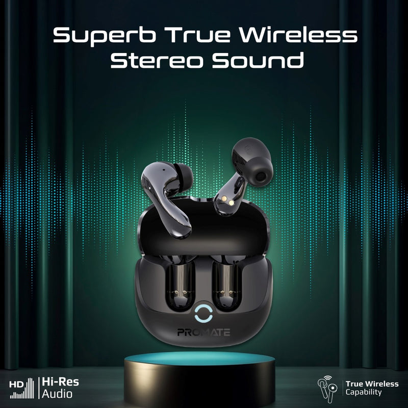 Promate Technologies - High-Definition Hybrid ANC TWS Earbuds with IntelliTouch