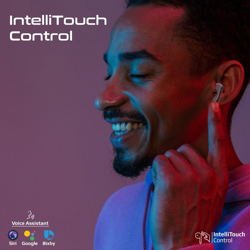 Promate Technologies - High-Definition Hybrid ANC TWS Earbuds with IntelliTouch