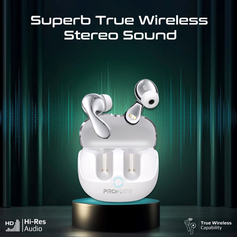Promate Technologies - High-Definition Hybrid ANC TWS Earbuds with IntelliTouch