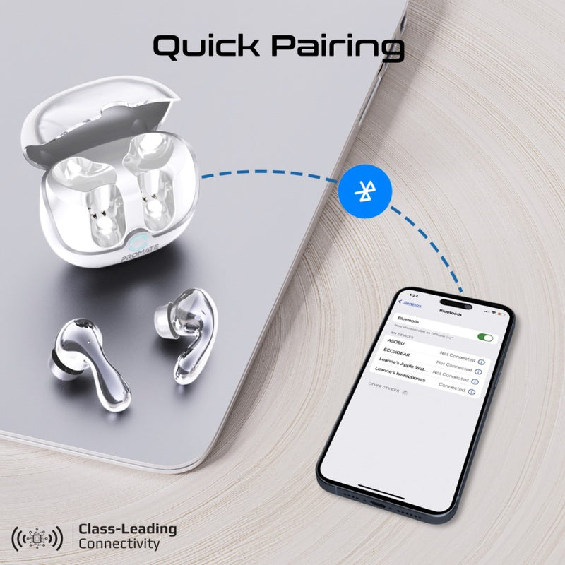 Promate Technologies - High-Definition Hybrid ANC TWS Earbuds with IntelliTouch