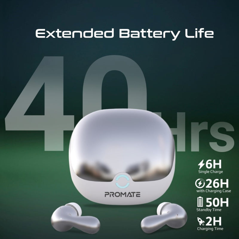 Promate Technologies - High-Definition Hybrid ANC TWS Earbuds with IntelliTouch