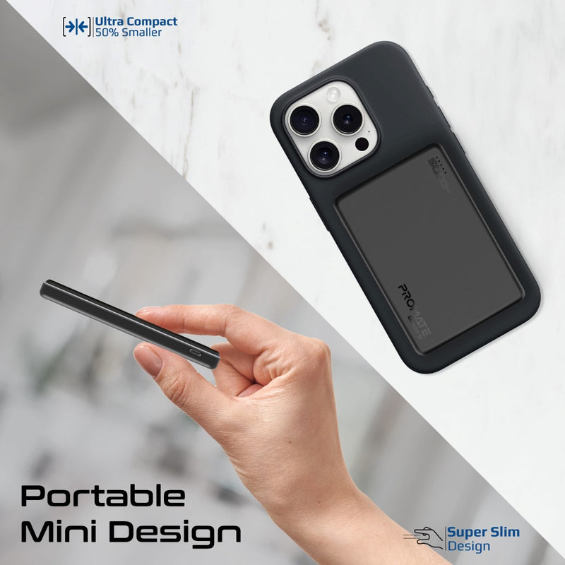 Promate Technologies - Ultra-Slim Aluminum Crafted MagSafe Compatible Wireless Charging Power