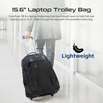 Promate Technologies -  Multi-Functional 15.6” Laptop Trolley Bag with Large Multiple Compartments