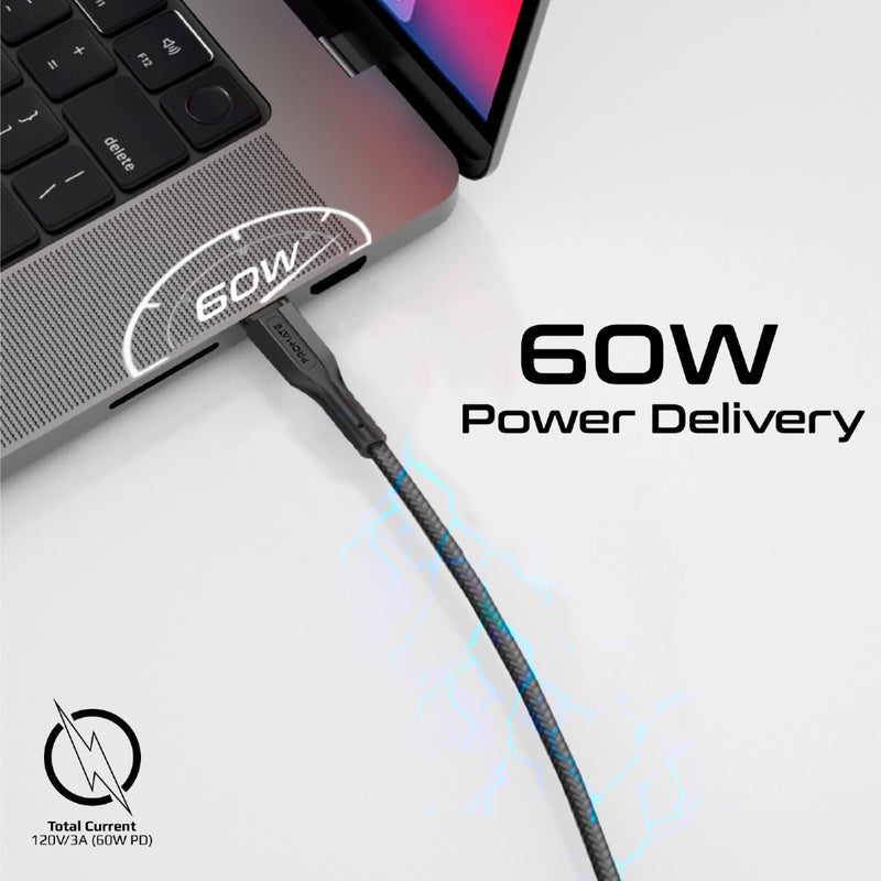 Promate Technologies - 3Pcs High Tensile Strength Data & Charge USB-C Cable kit