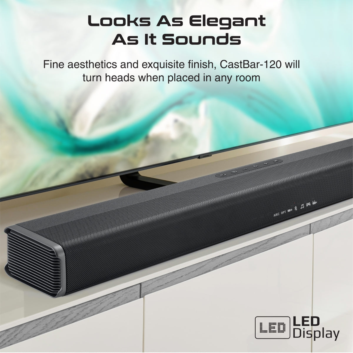 120W Ultra-Slim SoundBar with Built-in Subwoofer