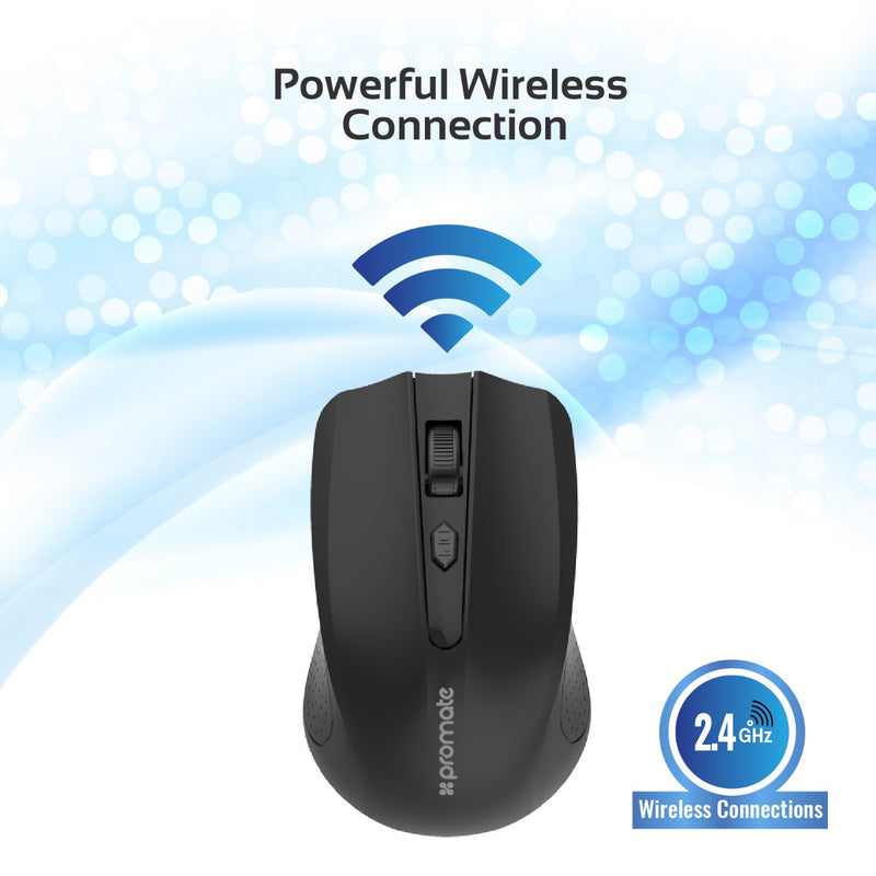 Promate Technologies - 2.4GHz Wireless Ergonomic Optical Mouse