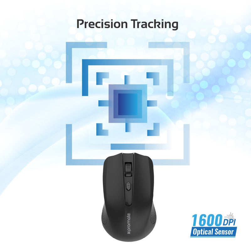 Promate Technologies - 2.4GHz Wireless Ergonomic Optical Mouse