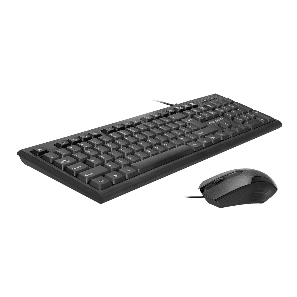 Ergonomic Wired USB Full-Size Keyboard & Mouse Combo