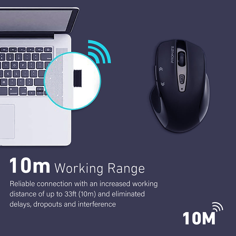 Promate Technologies - EZGrip™ Ergonomic Wireless Mouse