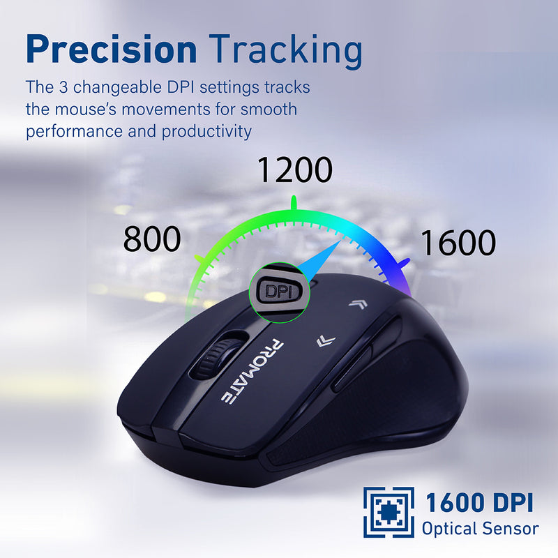 Promate Technologies - EZGrip™ Ergonomic Wireless Mouse