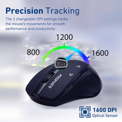 Promate Technologies - EZGrip™ Ergonomic Wireless Mouse