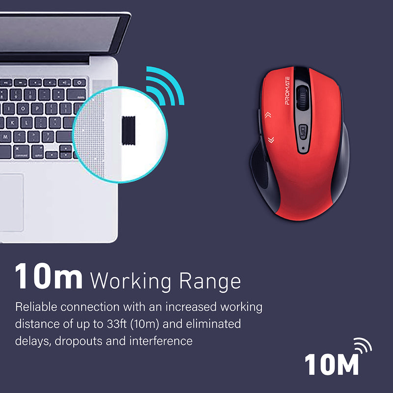 Promate Technologies - EZGrip™ Ergonomic Wireless Mouse