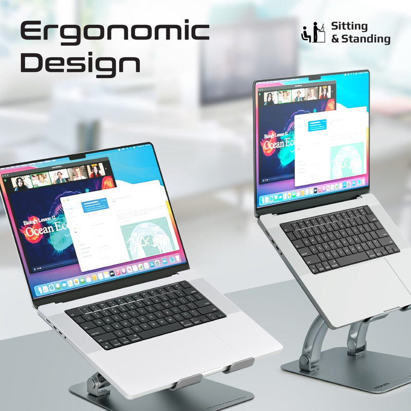 Promate Technologies - Ergonomic Multi-Level Aluminum Laptop Stand