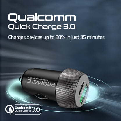 Promate Technologies - 20W Quick Charging Mini Car Charger