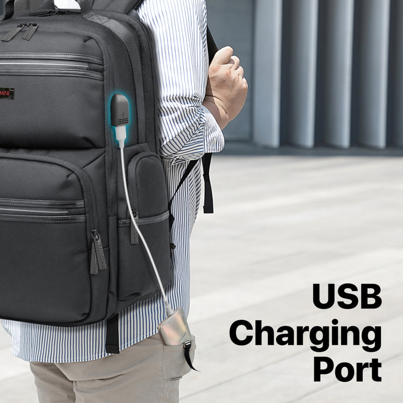 Promate Technologies -  Heavy Duty Lightweight Backpack for 15.6” Laptops with Compartments