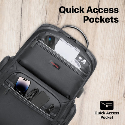 Promate Technologies -  Heavy Duty Lightweight Backpack for 15.6” Laptops with Compartments
