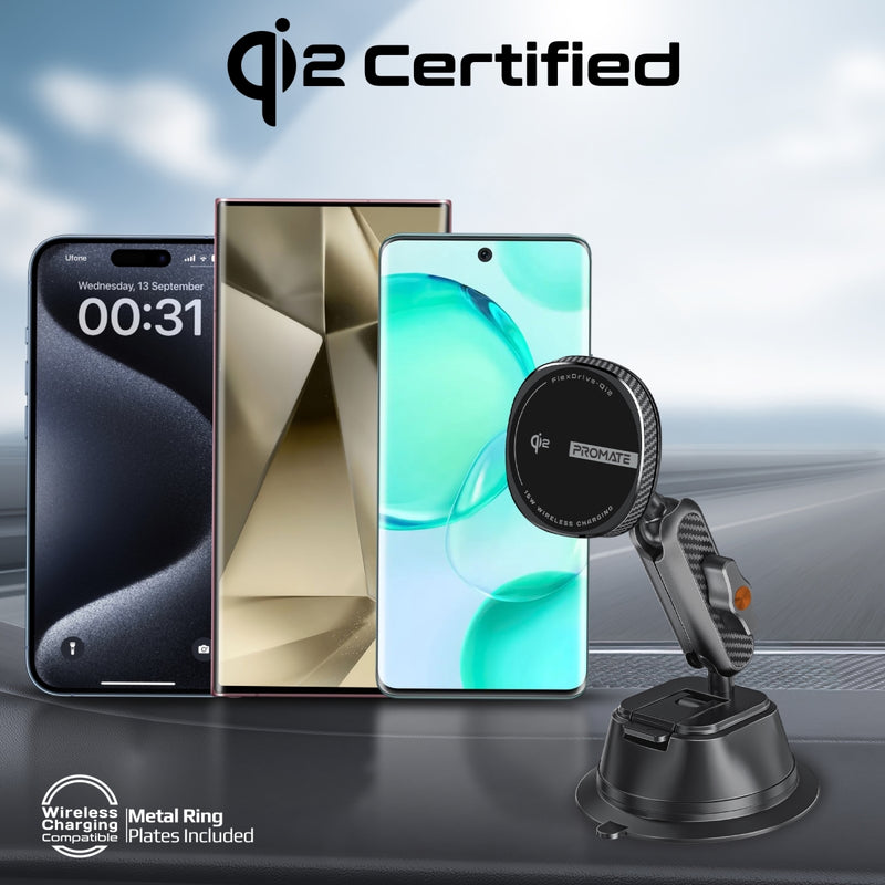 Promate Technologies - FlexiGrip™ 15W MagSafe Compatible Qi2 Wireless Charger
