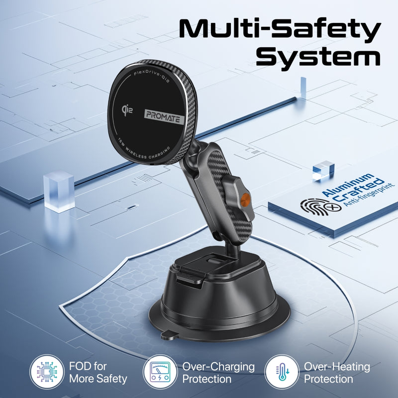 Promate Technologies - FlexiGrip™ 15W MagSafe Compatible Qi2 Wireless Charger