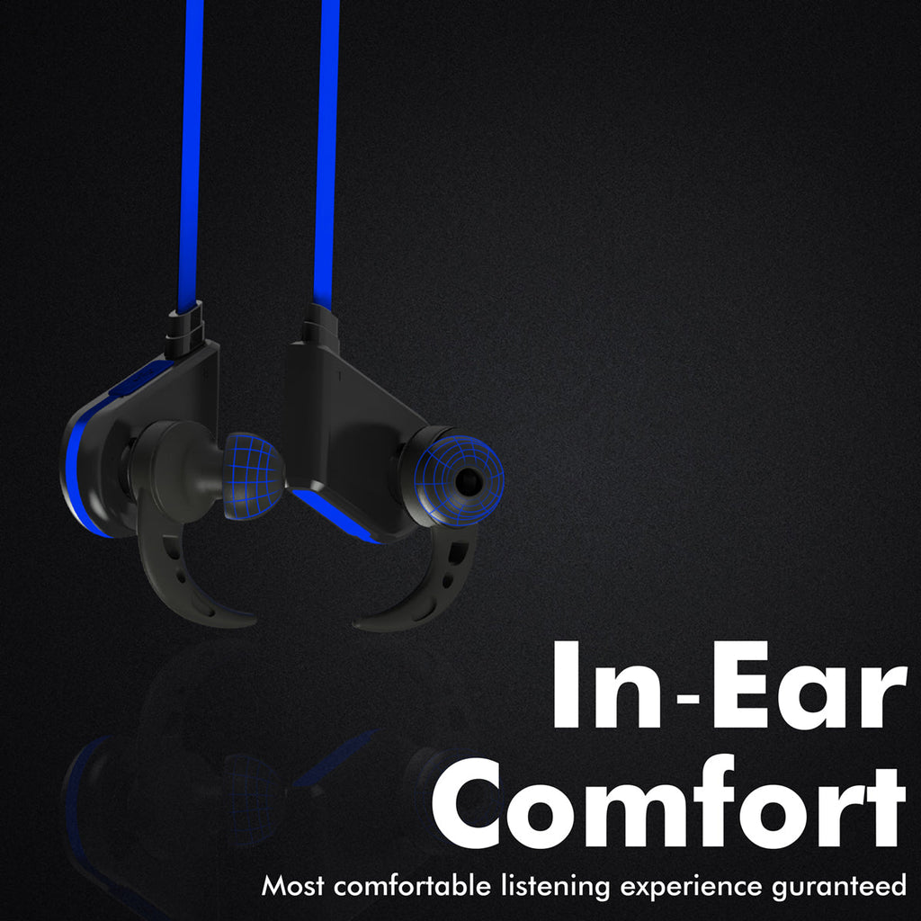 Sweatproof Stereo Wireless Earphones with Magnetic Control