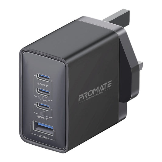 Promate Technologies -  67W Power Delivery GaNFast™ Charger with Quick Charge 3.0