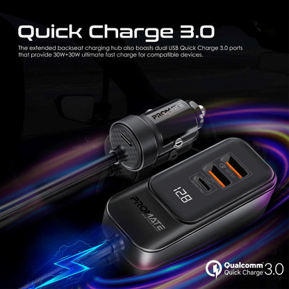 120W RapidCharge™ Car Charger with Multi-Port Backseat Charging Hub