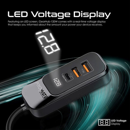 120W RapidCharge™ Car Charger with Multi-Port Backseat Charging Hub