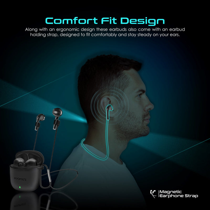 Promate Technologies - High Definition ENC TWS Wireless Earbuds with IntelliTouch