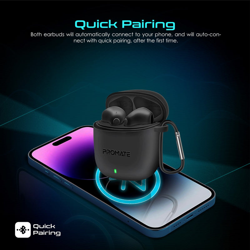 Promate Technologies - High Definition ENC TWS Wireless Earbuds with IntelliTouch