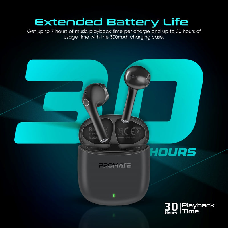 Promate Technologies - High Definition ENC TWS Wireless Earbuds with IntelliTouch