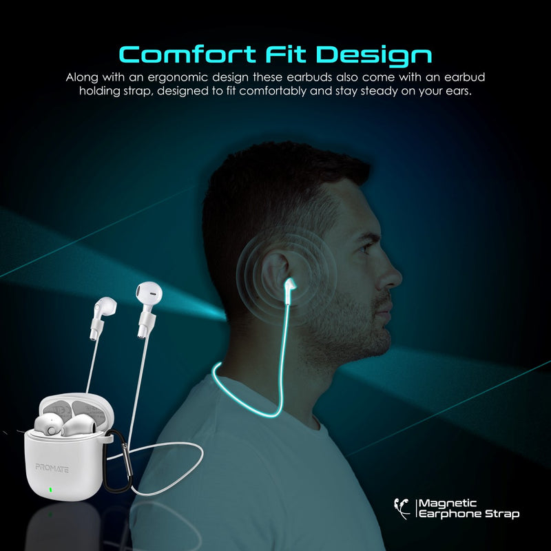 Promate Technologies - High Definition ENC TWS Wireless Earbuds with IntelliTouch
