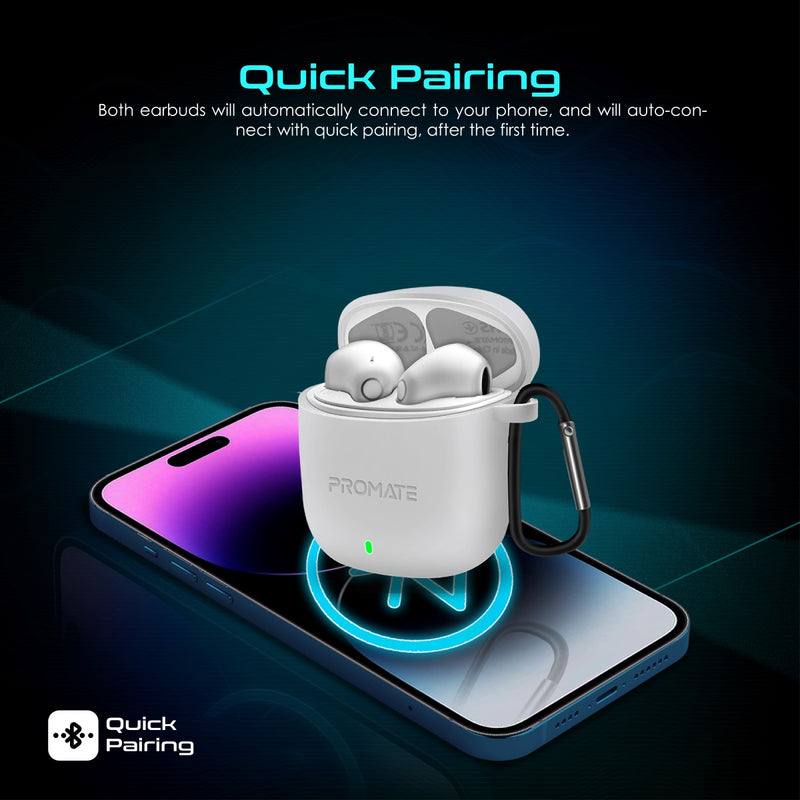 Promate Technologies - High Definition ENC TWS Wireless Earbuds with IntelliTouch