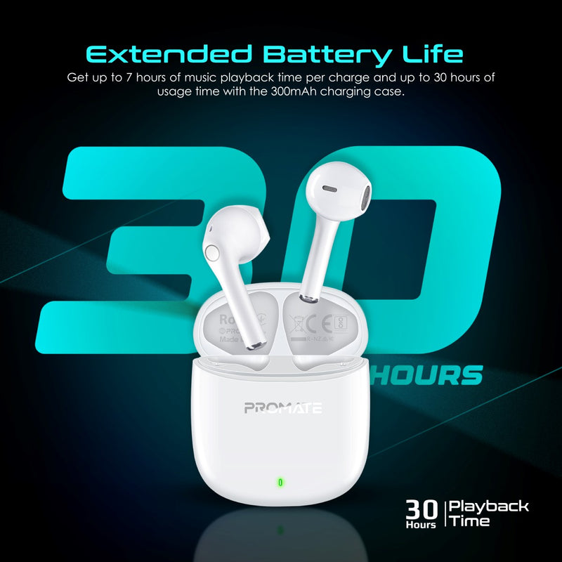 Promate Technologies - High Definition ENC TWS Wireless Earbuds with IntelliTouch