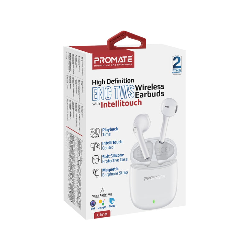 Promate Technologies - High Definition ENC TWS Wireless Earbuds with IntelliTouch