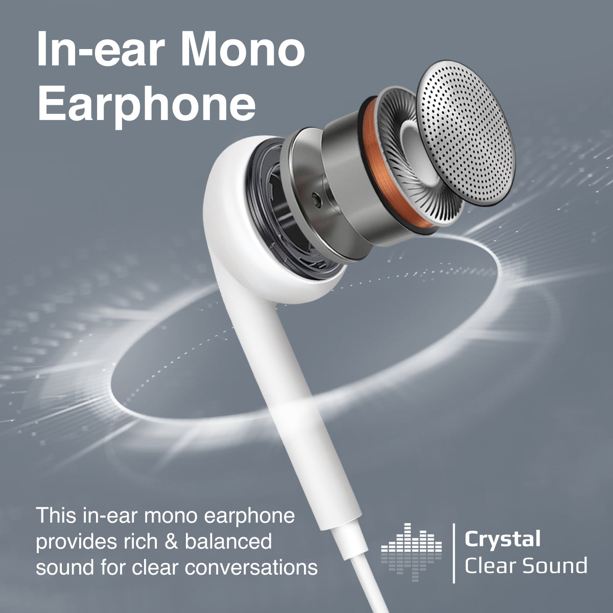 Ergonomic In-Ear USB-C Wired Mono Earphone