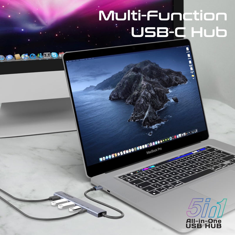 Promate Technologies - 4K@60Hz Multi-function High-Speed USB-C Hub with 100W Power Delivery