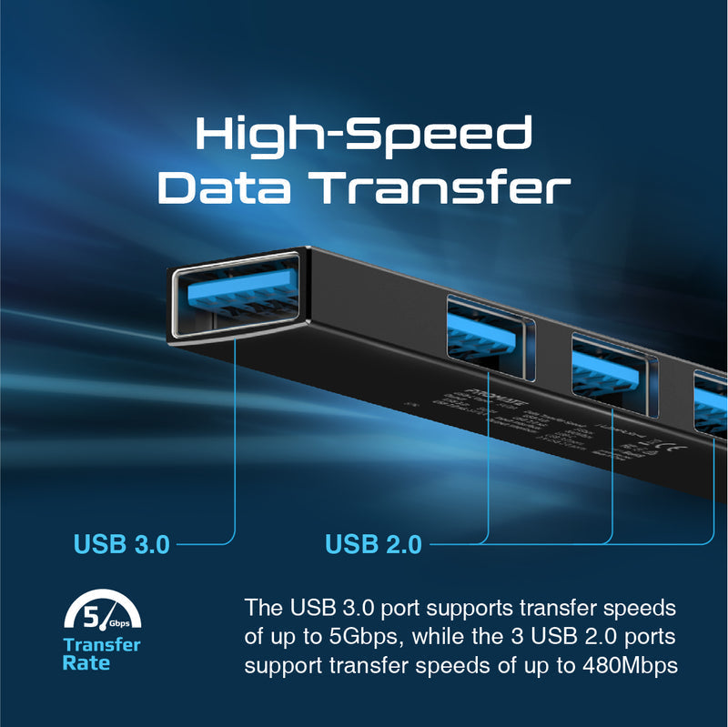 Promate Technologies - 4-in-1 Multi-Port USB-C Data Hub