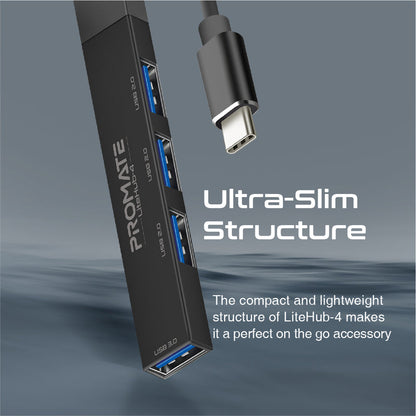 Promate Technologies - 4-in-1 Multi-Port USB-C Data Hub