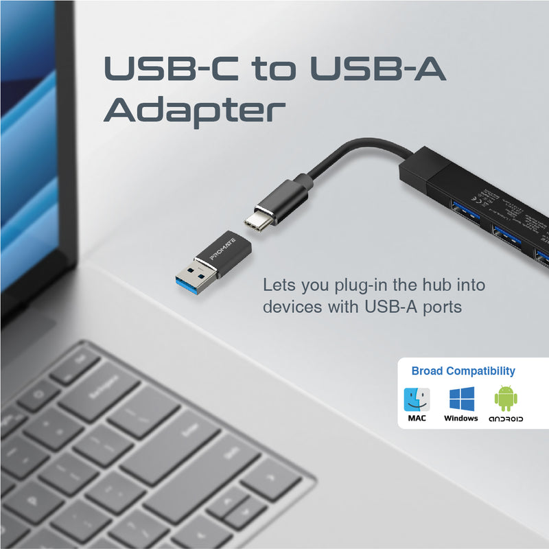 Promate Technologies - 4-in-1 Multi-Port USB-C Data Hub