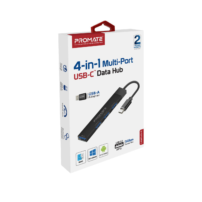 Promate Technologies - 4-in-1 Multi-Port USB-C Data Hub
