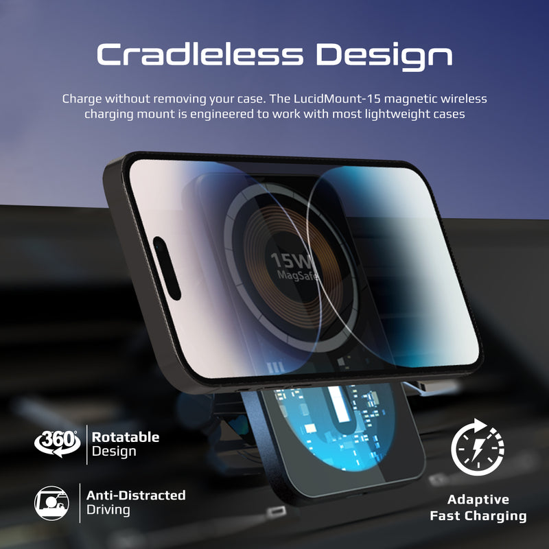 Promate Technologies - 15W MagSafe Transparent Car Wireless Charger
