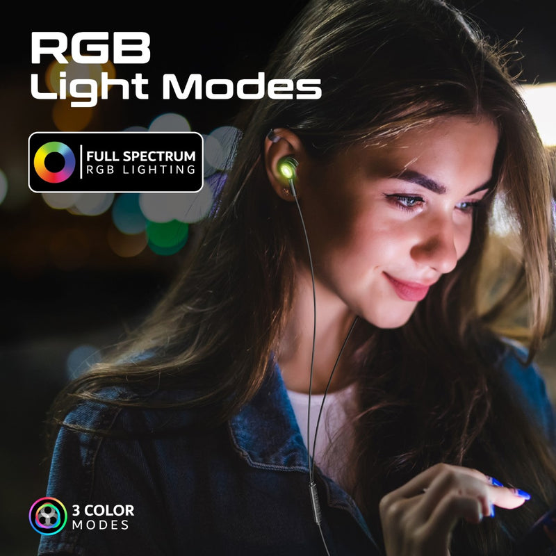 Promate Technologies - LumiSound™ Transparent Stereo USB-C Wired RGB Earphones