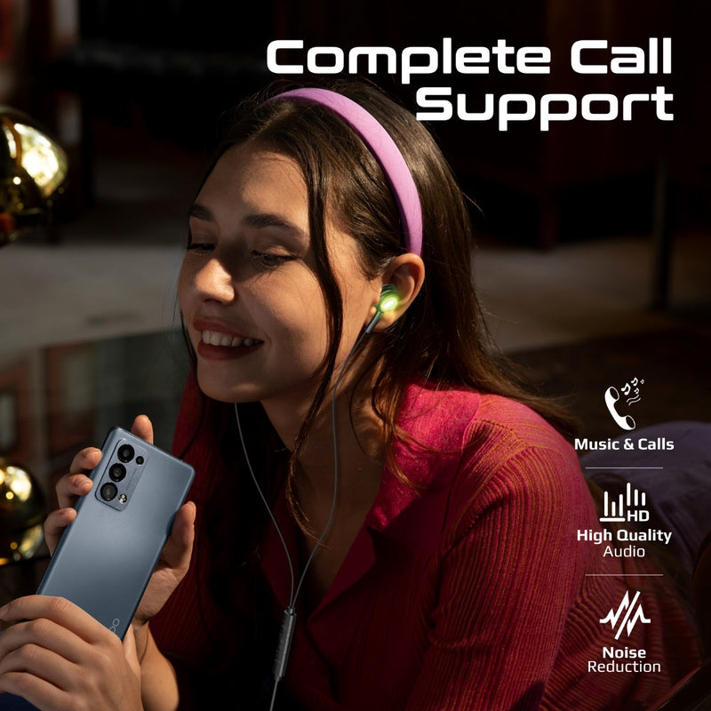 Promate Technologies - LumiSound™ Transparent Stereo USB-C Wired RGB Earphones