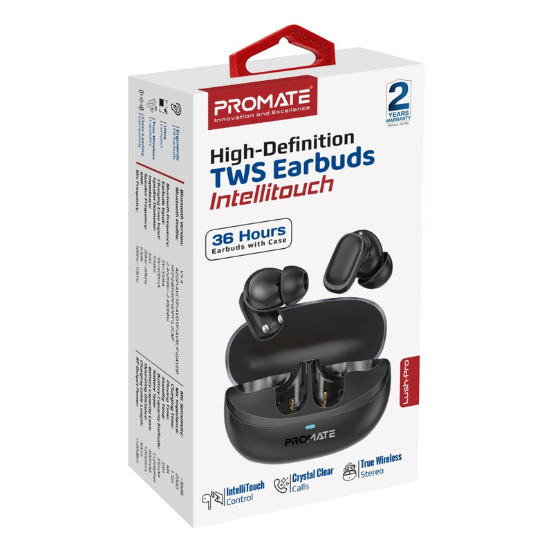 Promate Technologies - High-Definition TWS Earbuds with Intellitouch
