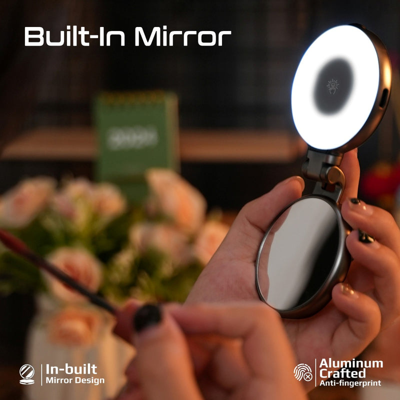 Promate Technologies - 360° Rotatable Ultra-Slim MagSafe Compatible Rechargeable LED Ring Lig