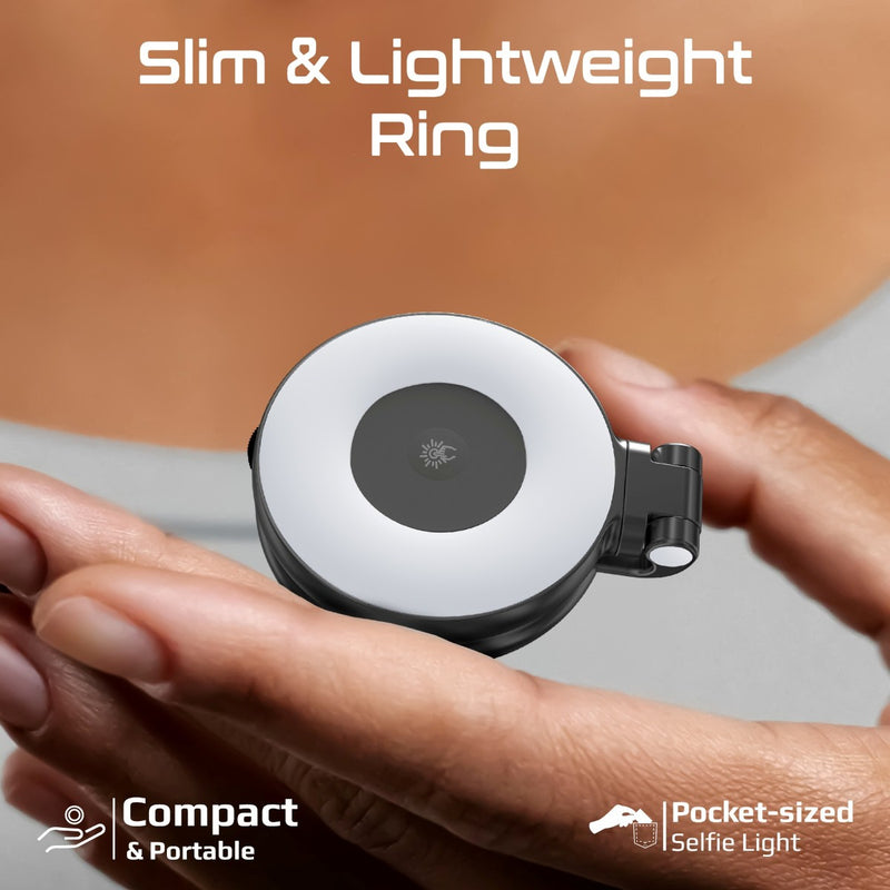 Promate Technologies - 360° Rotatable Ultra-Slim MagSafe Compatible Rechargeable LED Ring Lig