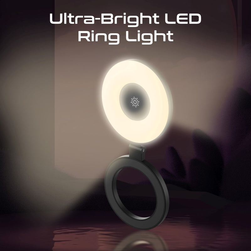 Promate Technologies - Ultra-Slim MagSafe Compatible Rechargeable LED Ring Light