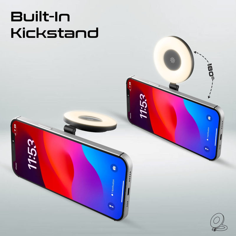 Promate Technologies - Ultra-Slim MagSafe Compatible Rechargeable LED Ring Light