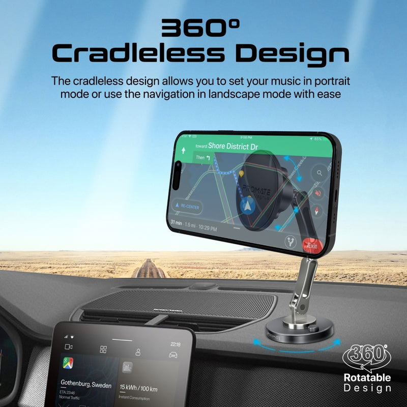 Promate Technologies - SecureGrip™ 360° Cradleless Magnetic Smartphone Holder